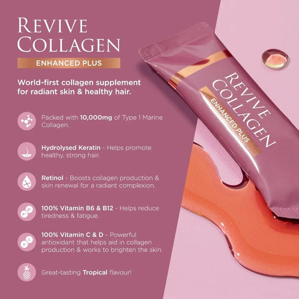 Revive Collagen Enhanced Plus Hydrolyzed Marine Collagen Drink - NIB - MSRP $60